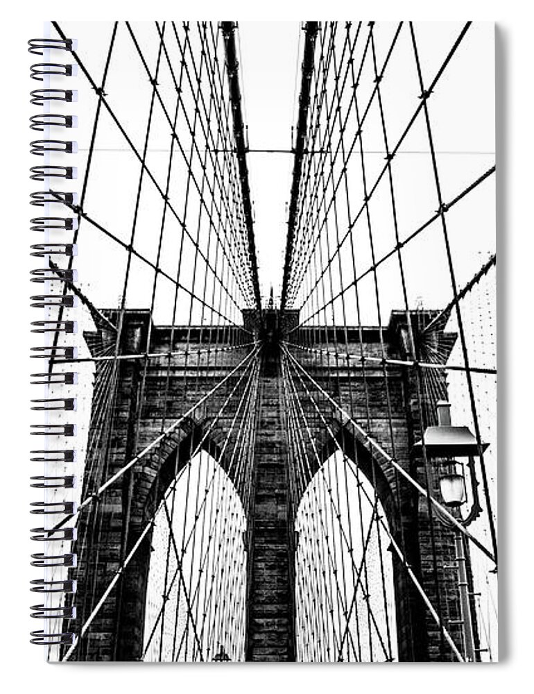 Brooklyn Spiral Notebook featuring the photograph Brooklyn Bridge Web by Nicklas Gustafsson