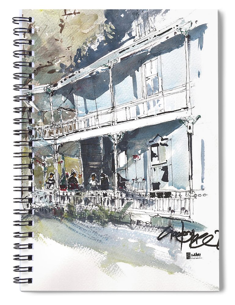  Spiral Notebook featuring the painting Brookville Plantation House by Gaston McKenzie