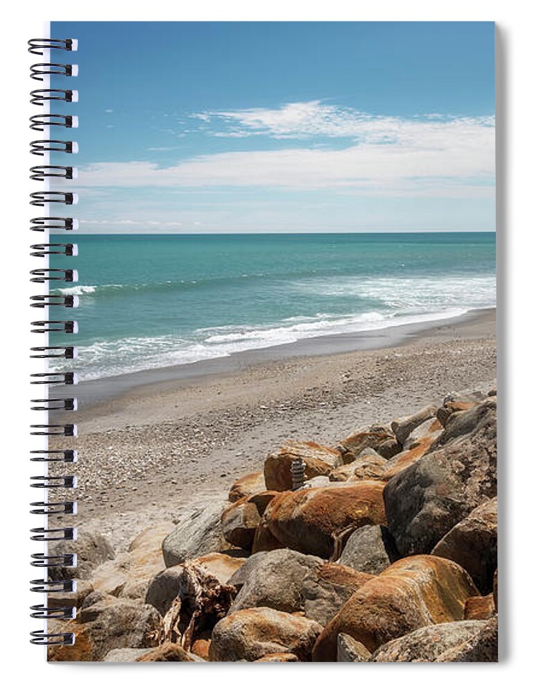 Joan Carroll Spiral Notebook featuring the photograph Bruce Bay New Zealand by Joan Carroll