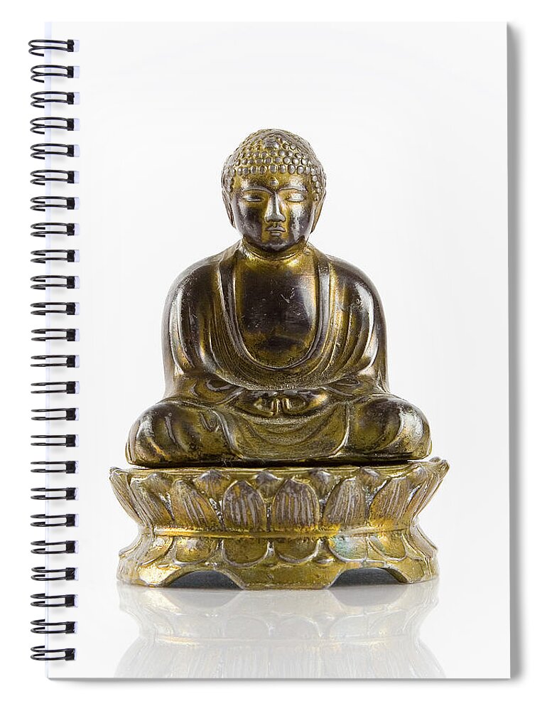 White Background Spiral Notebook featuring the photograph Buddha Figurine by Gbrundin