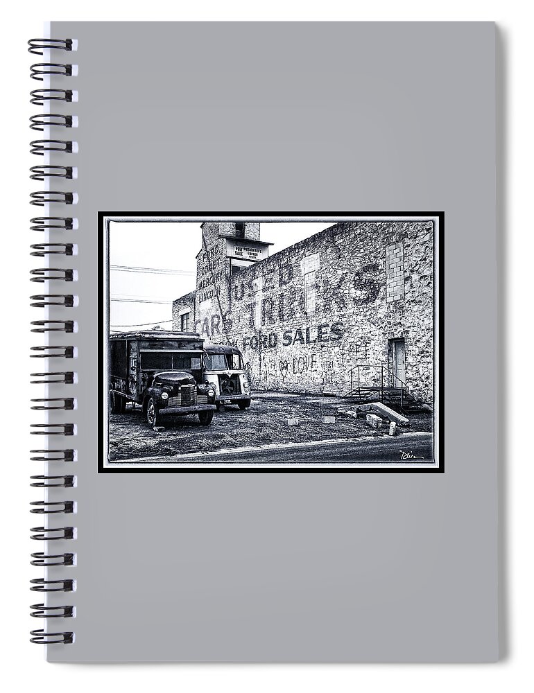 Old Cars Spiral Notebook featuring the photograph Buffalo Bills Back Lot by Peggy Dietz