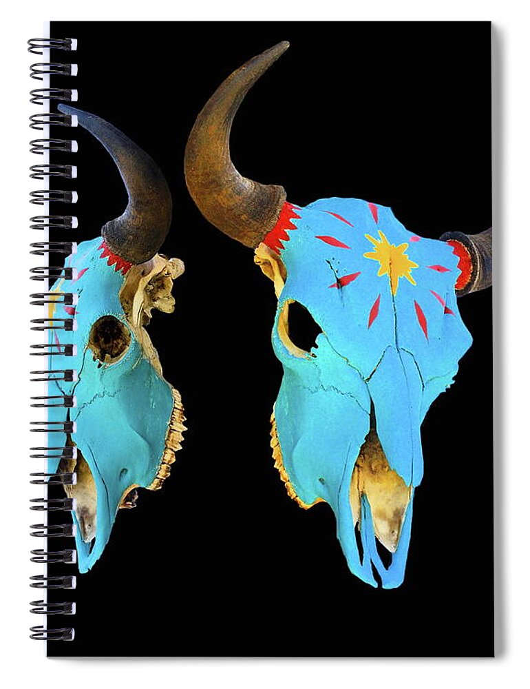 Buffalo Spiral Notebook featuring the pyrography Buffalo Skulls by Harry Moulton