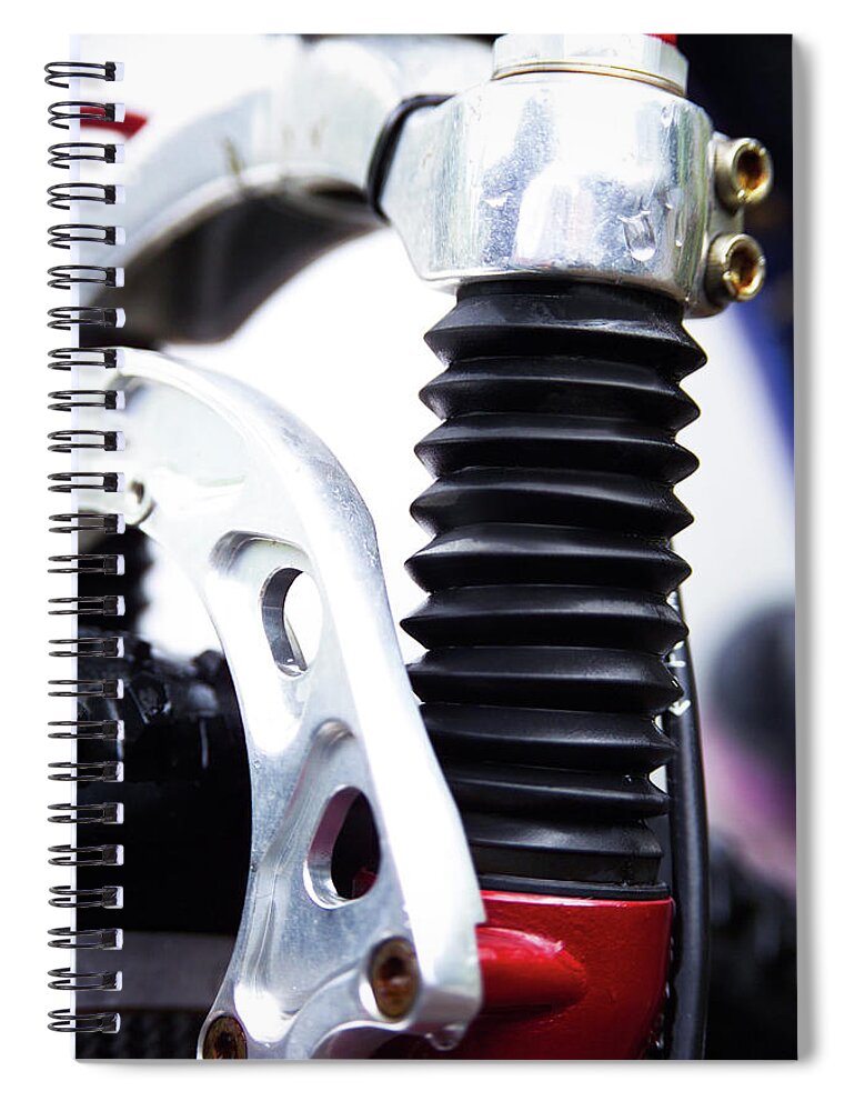 Security Spiral Notebook featuring the photograph Buffer Of A Bike by Westend61