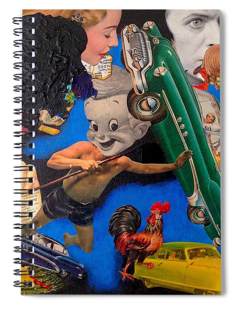  Spiral Notebook featuring the mixed media Buick by Steve Fields