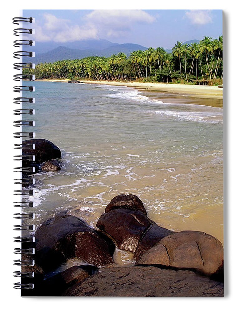 Tropical Tree Spiral Notebook featuring the photograph Bureh Beach by Abenaa