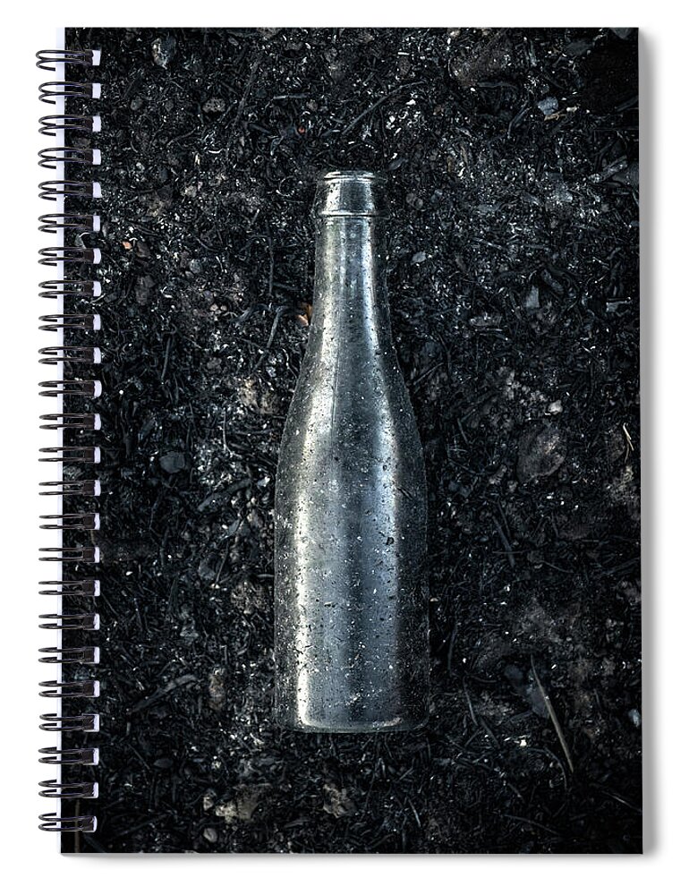 Ashes Spiral Notebook featuring the photograph Burnt Bottle by Carlos Caetano
