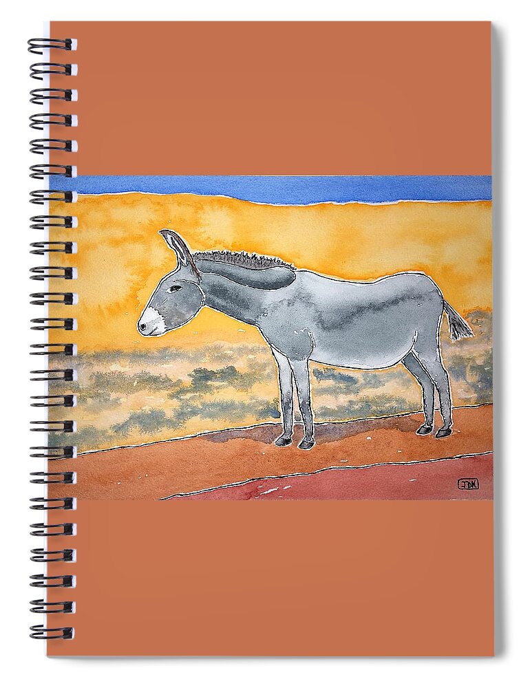 Watercolor Spiral Notebook featuring the painting Burro Lore by John Klobucher