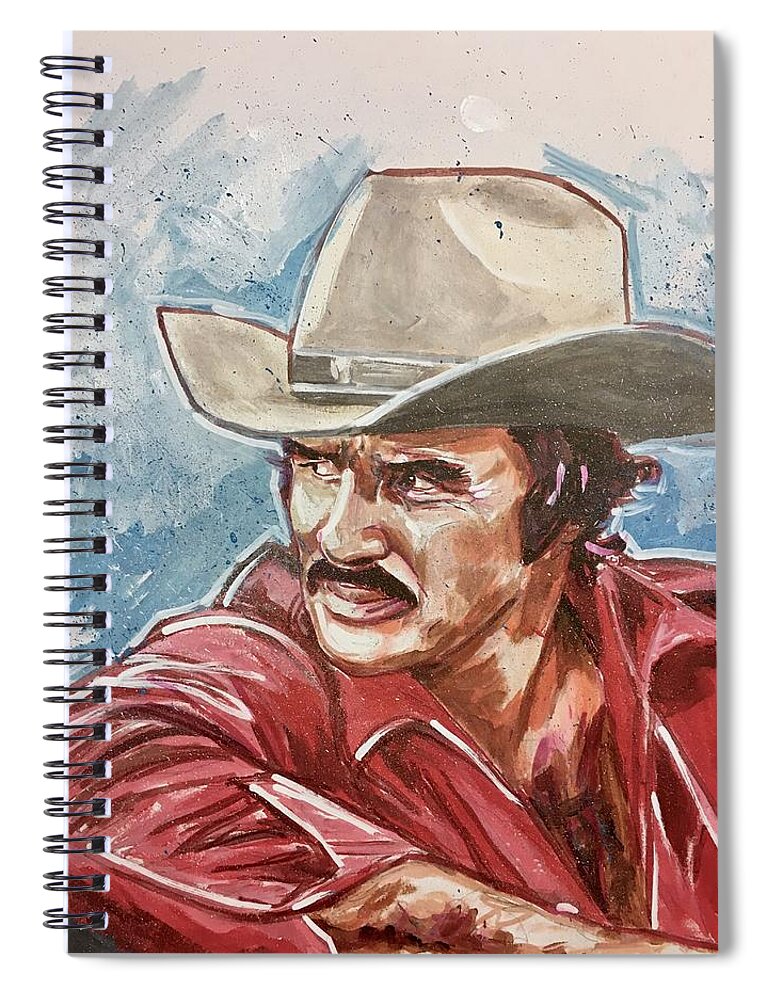 Burt Reynolds Spiral Notebook featuring the painting Burt Reynolds by Joel Tesch