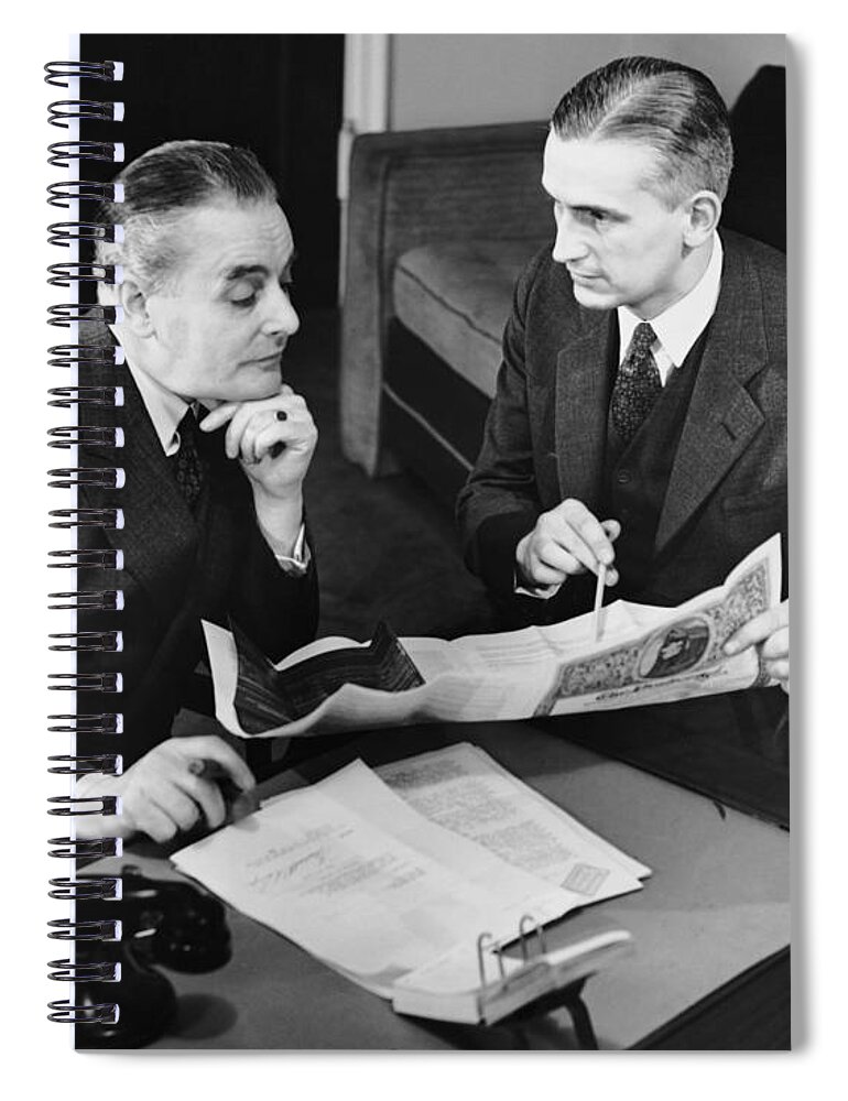 People Spiral Notebook featuring the photograph Businessmen Having A Meeting by George Marks