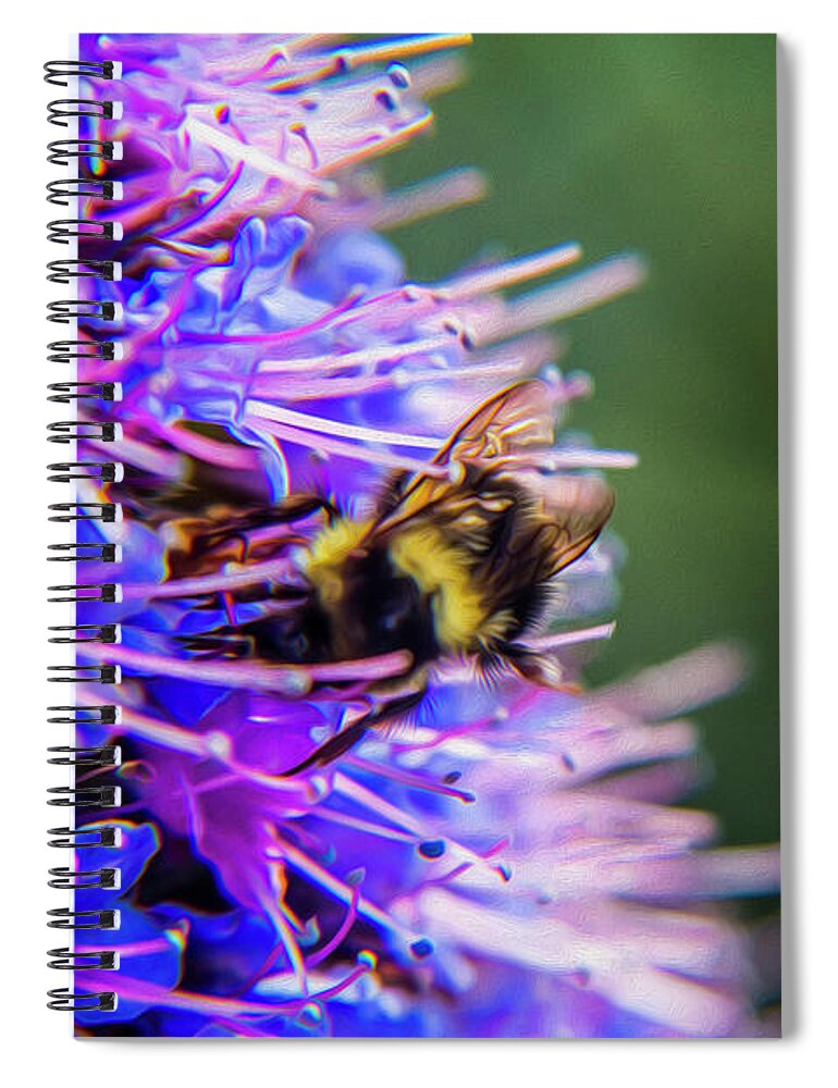 Bee Spiral Notebook featuring the photograph Busy bee 2 by Stuart Manning