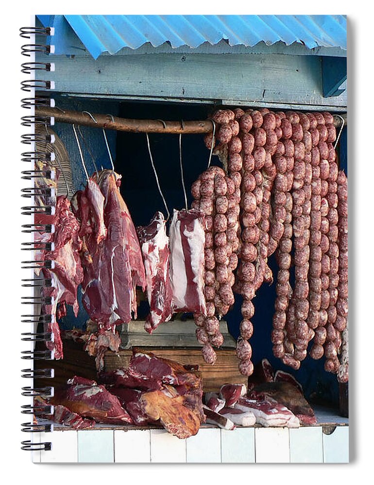 Pig Spiral Notebook featuring the photograph Butcher Shop by Arturbo