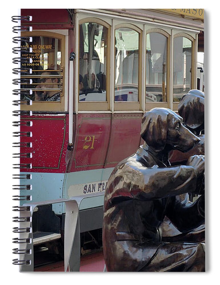Digital Spiral Notebook featuring the photograph Cable Car and Paparazzi Dogs 2 by Dragan Kudjerski