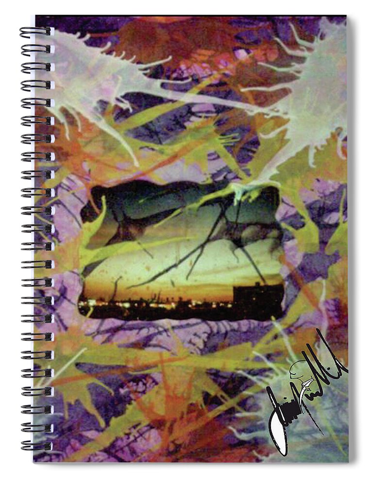 Spiral Notebook featuring the digital art Cabrini by Jimmy Williams
