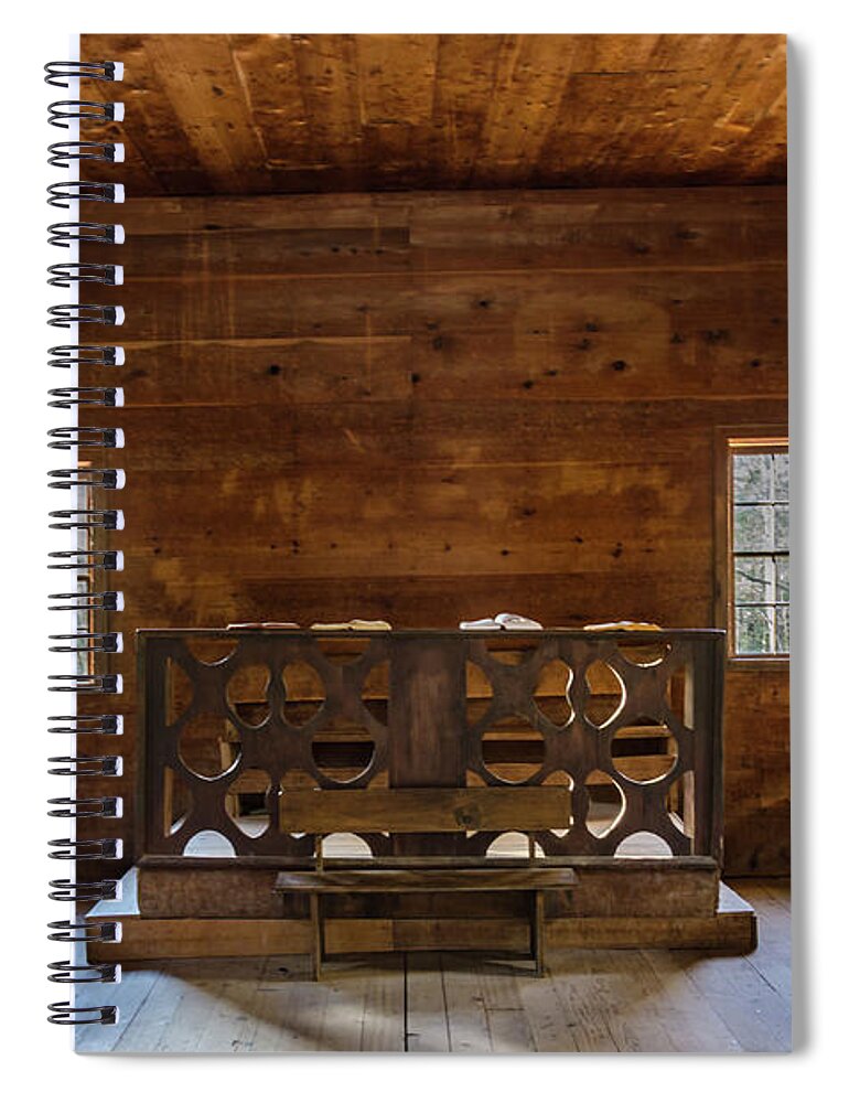 Smoky Spiral Notebook featuring the photograph Cades Cove Primitive Baptist by Douglas Wielfaert