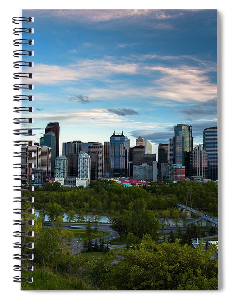 Corporate Business Spiral Notebook featuring the photograph Calgary Skyline by Dan prat