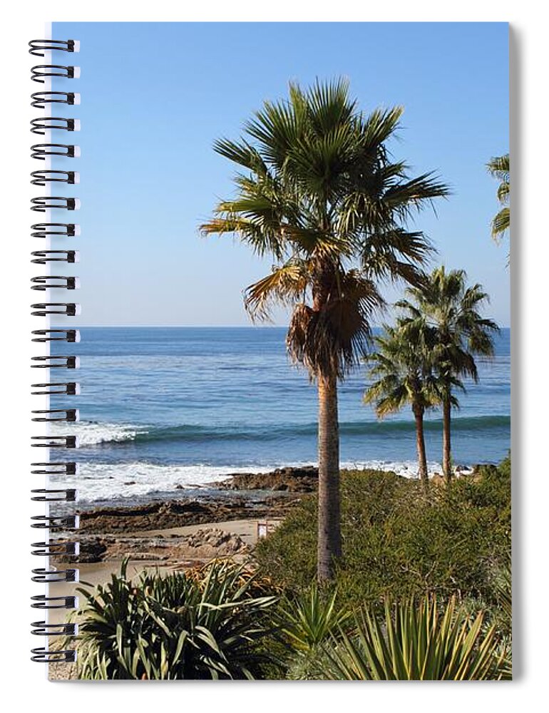 Water's Edge Spiral Notebook featuring the photograph California Beach by Behindthelens