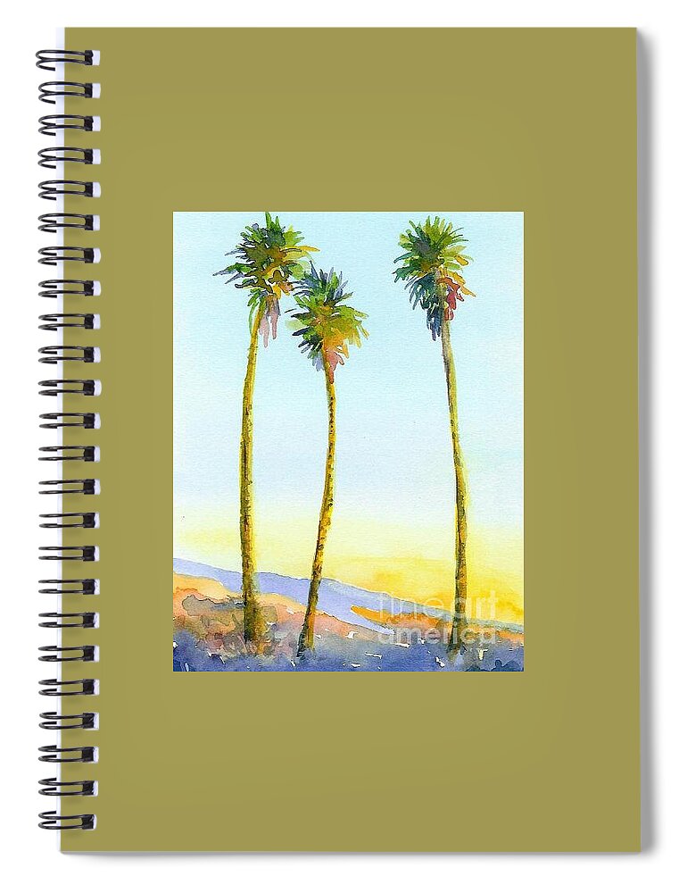 Palm Spiral Notebook featuring the painting California Palms by Anne Marie Brown