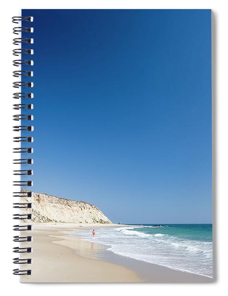 Water's Edge Spiral Notebook featuring the photograph Californian Beach And Pacific Ocean by Stevegeer