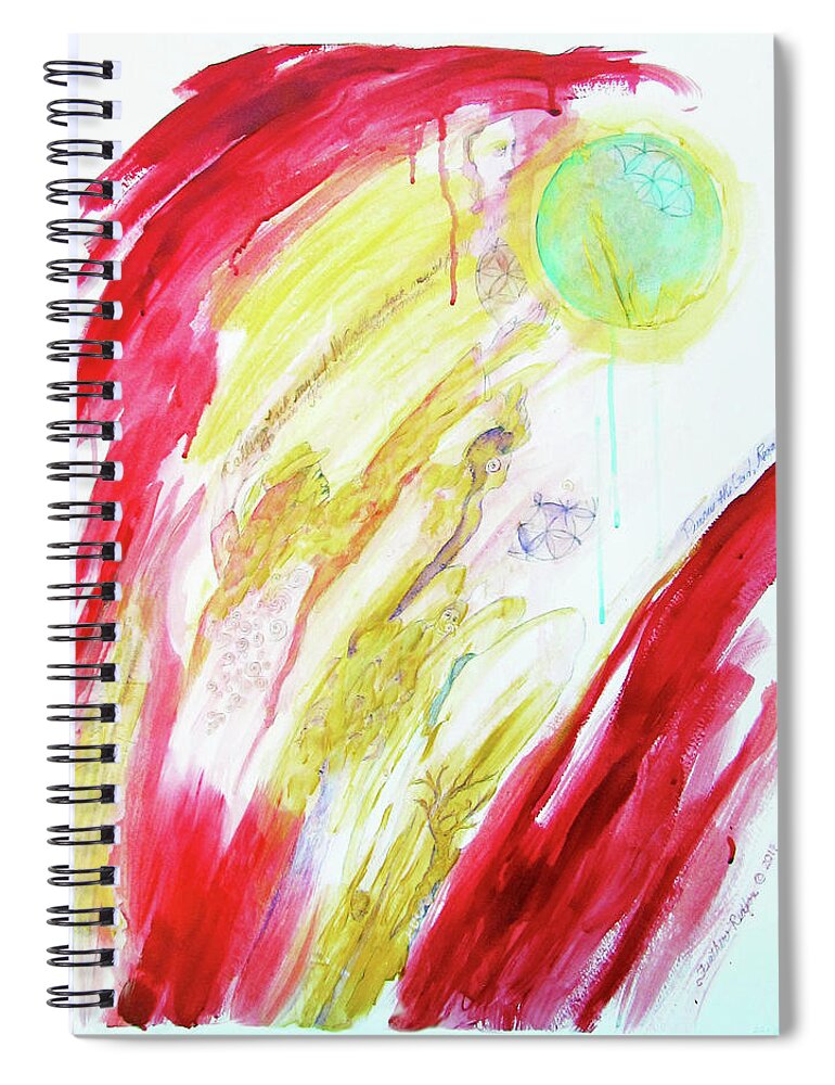 Calling Back Myself Spiral Notebook featuring the painting Calling Back Myself by Feather Redfox