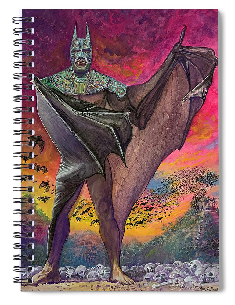 Camazotz Mayan Bat God of Death Spiral Notebook by Marc DeBauch - Fine Art  America