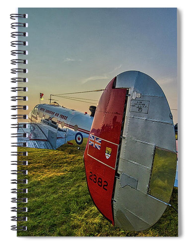 C-45 Spiral Notebook featuring the photograph Royal Canadian Air Force Military Beechcraft C-45 by Paul Quinn