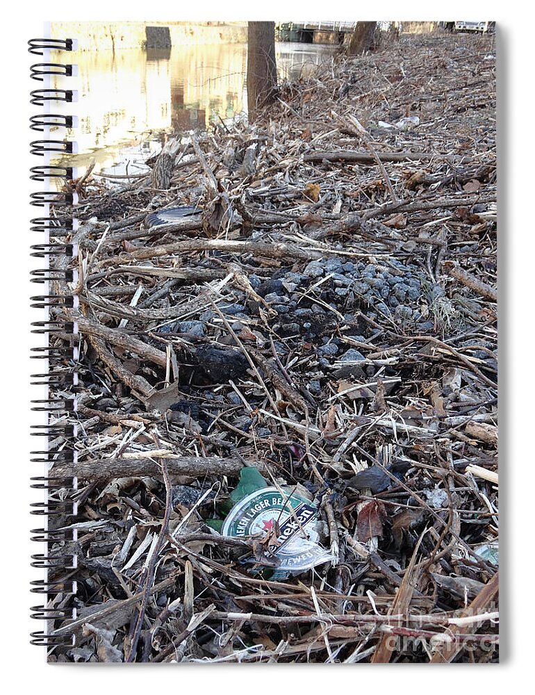Canal Spiral Notebook featuring the photograph Canal Stumps-046 And Trash by Christopher Plummer