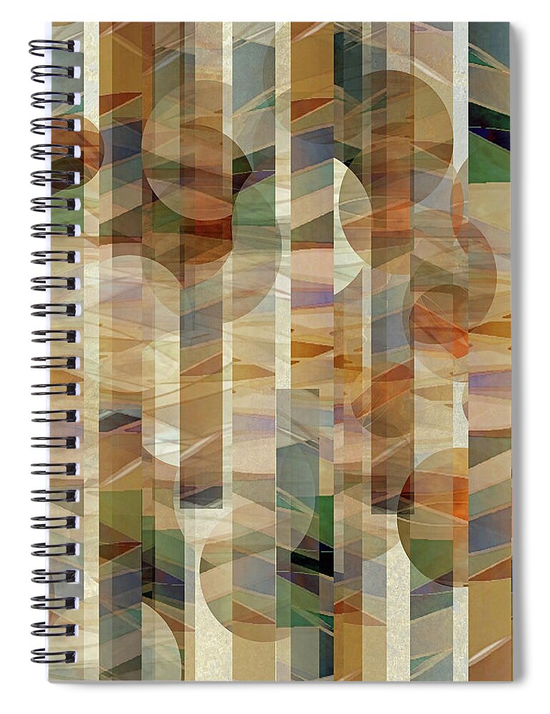 Circles Spiral Notebook featuring the digital art Canyon Circles and Stripes by Sand And Chi