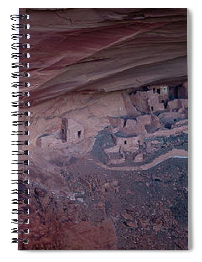 2018 Spiral Notebook featuring the photograph Canyon de Chelly Ruins Pano 1810P by Kenneth Johnson
