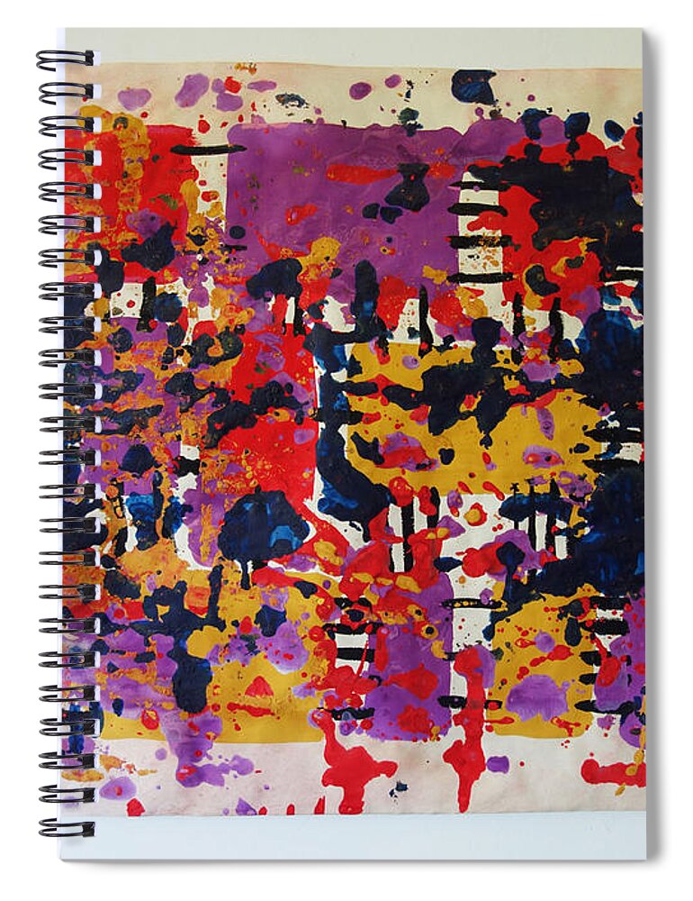  Spiral Notebook featuring the painting Caos 04 by Giuseppe Monti