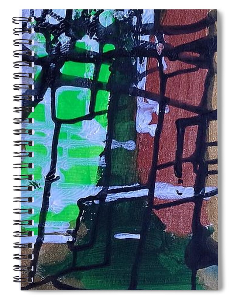  Spiral Notebook featuring the painting Caos 17 by Giuseppe Monti