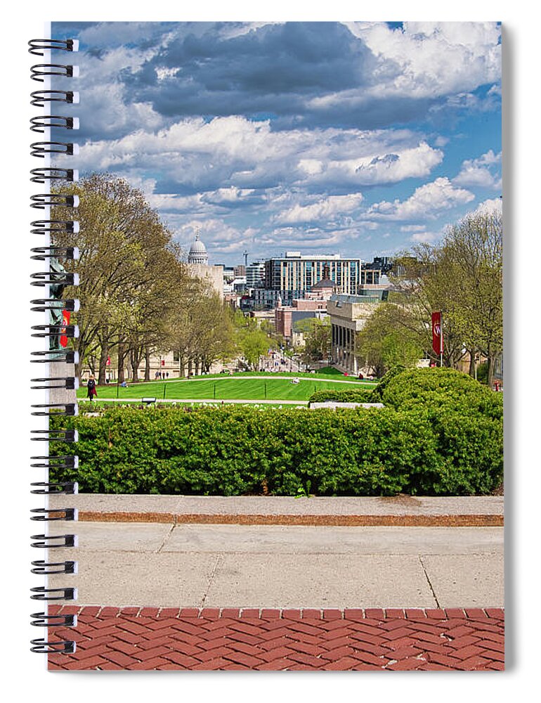 Madison Spiral Notebook featuring the photograph Capitol - Madison - Wisconsin from Bascom Hall by Steven Ralser