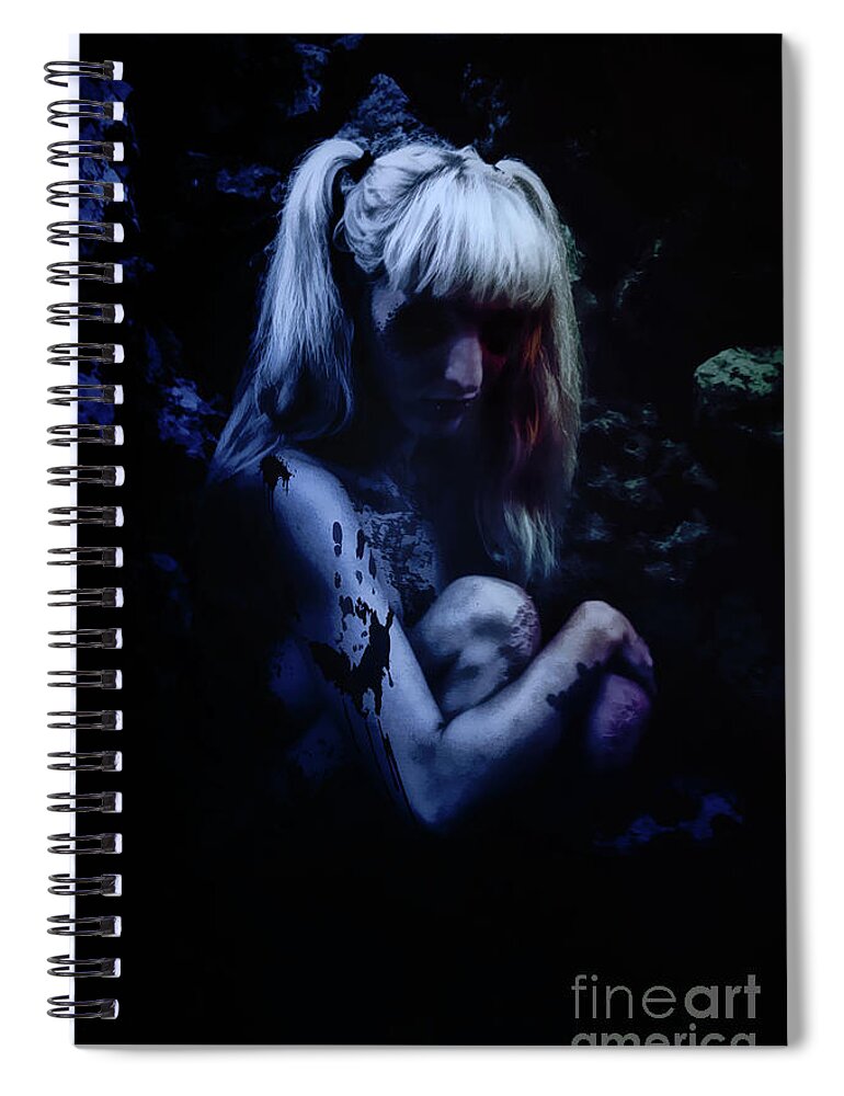 Dark Spiral Notebook featuring the digital art The Pit by Recreating Creation