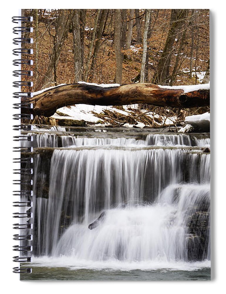 Nature Reserve Spiral Notebook featuring the photograph Caron Falls in the Winter by Bill Frische
