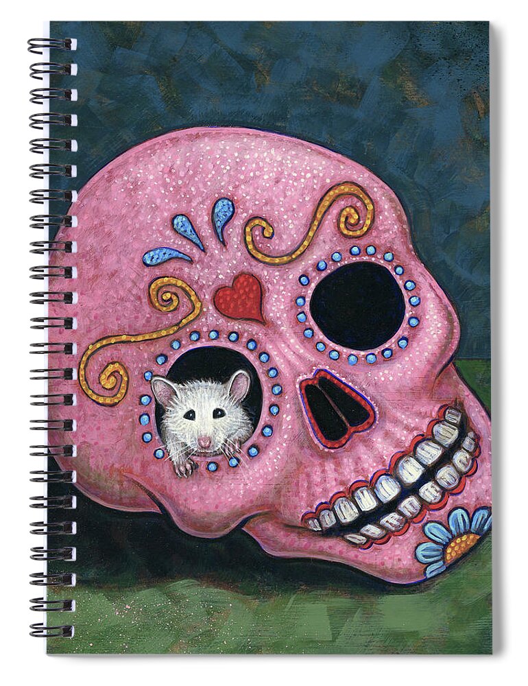 Skull Spiral Notebook featuring the painting Casa Calavera by Holly Wood