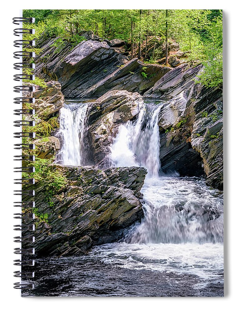 Landscape Spiral Notebook featuring the photograph Cascading Falls in Vermont by Mike Whalen