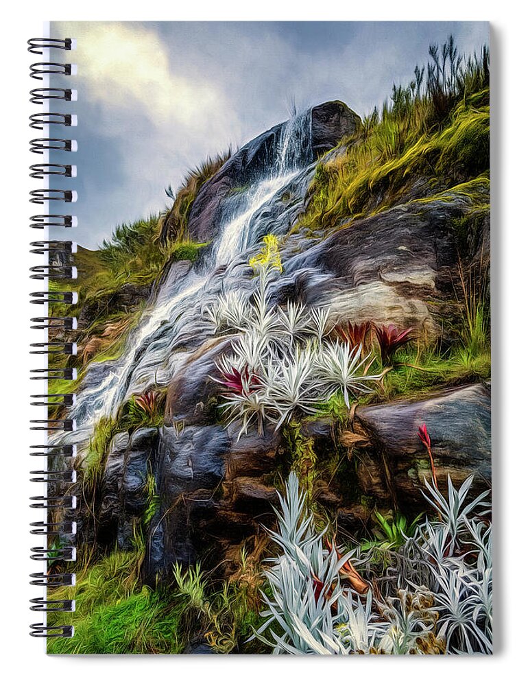 America Spiral Notebook featuring the photograph Cascading Water by Maria Coulson