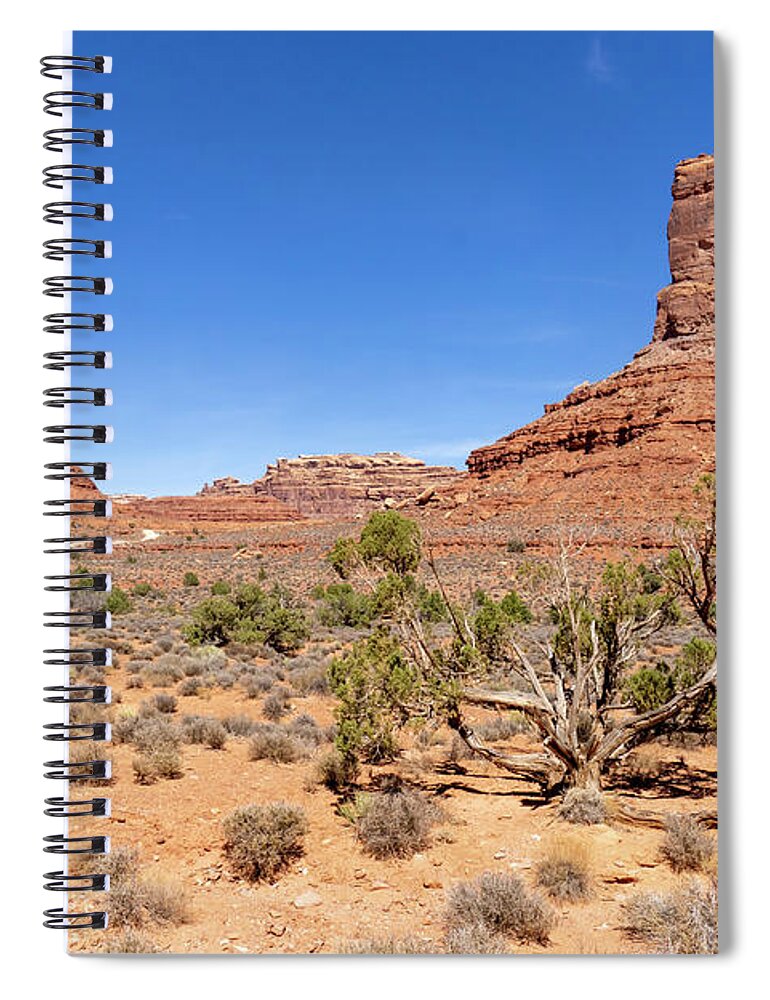 Bureau Of Land Management Spiral Notebook featuring the photograph Castle Butte and other formations in Valley of the Gods near Mex by William Kuta