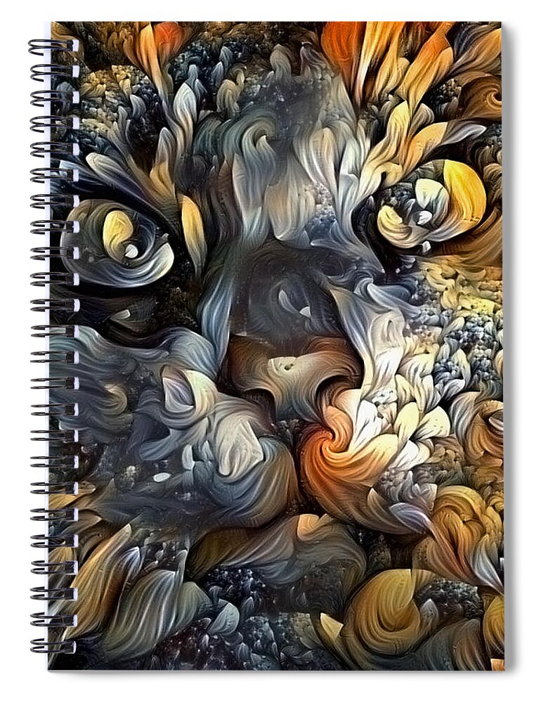 Abstract Spiral Notebook featuring the digital art Cat Eyes by Bruce Rolff