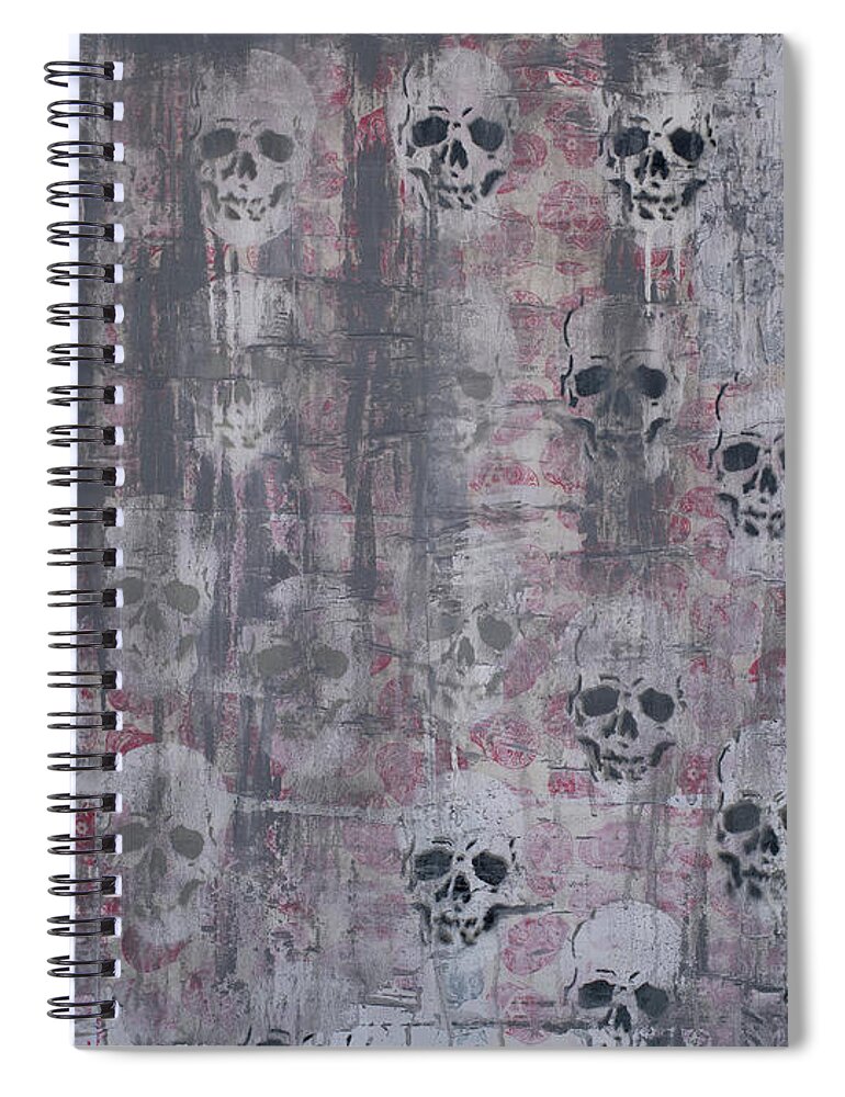  Spiral Notebook featuring the mixed media Catacomb Wallpaper by SORROW Gallery