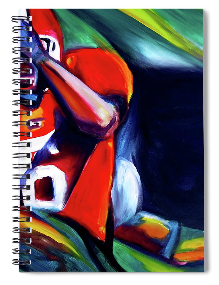 Uga Football Spiral Notebook featuring the painting Catch by John Gholson