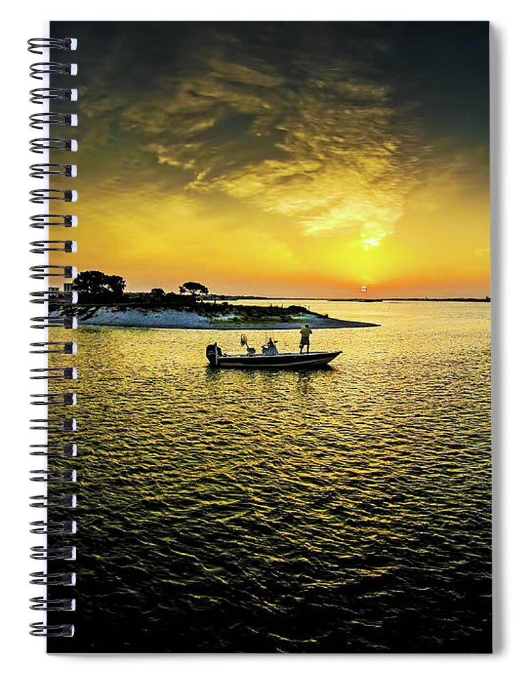Alabama Spiral Notebook featuring the digital art Catching Bait for the Day by Michael Thomas