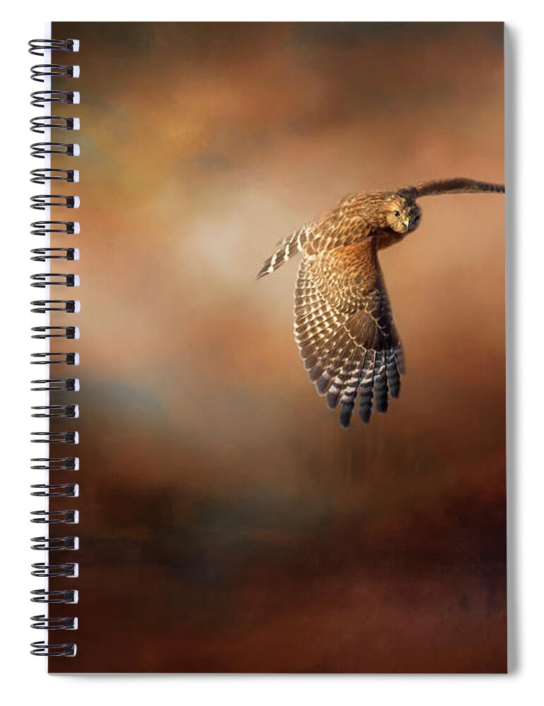 Hawk Spiral Notebook featuring the photograph Catching Rays by Bill Wakeley