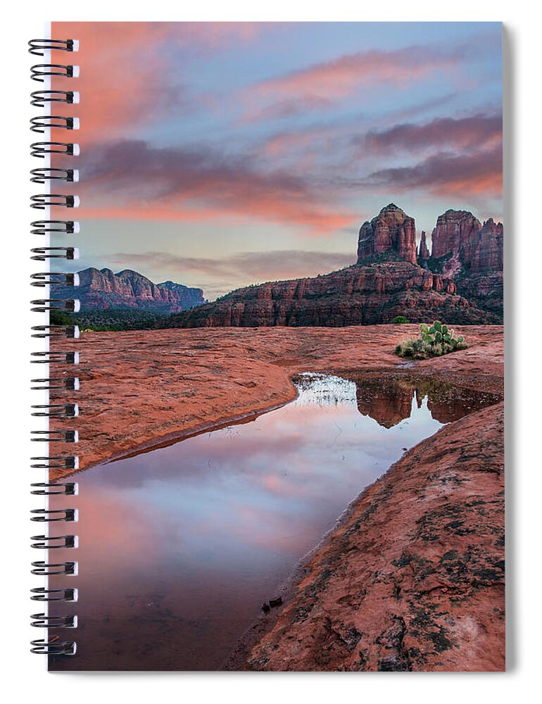 00565355 Spiral Notebook featuring the photograph Cathedral Rock At Sunset, Coconino National Forest, Arizona by Tim Fitzharris