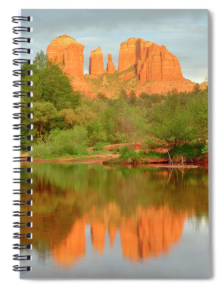 Scenics Spiral Notebook featuring the photograph Cathedral Rocks Form Oak Creek In Sedona by A. V. Ley