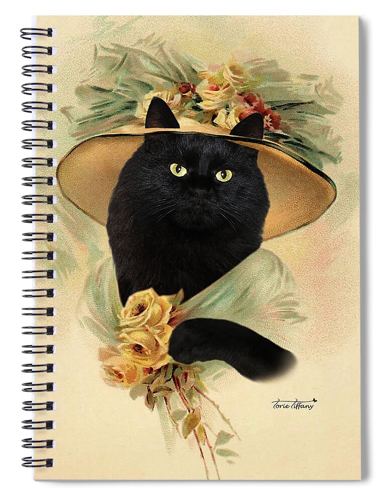 Comic Art Spiral Notebook featuring the digital art Catpricious by Torie Tiffany