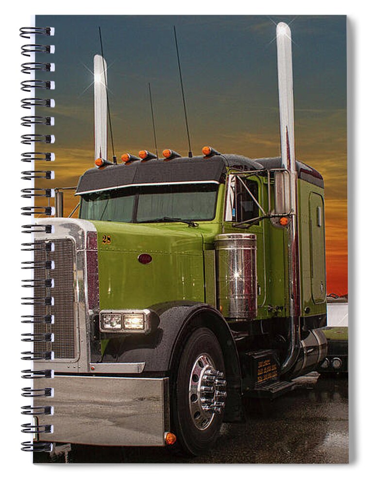 Big Rigs Spiral Notebook featuring the photograph Catr8418-19 by Randy Harris