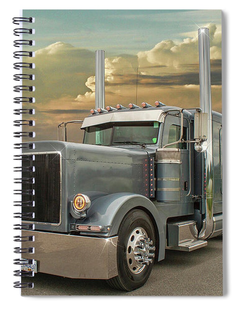 Big Rigs Spiral Notebook featuring the photograph Catr9470-19 by Randy Harris