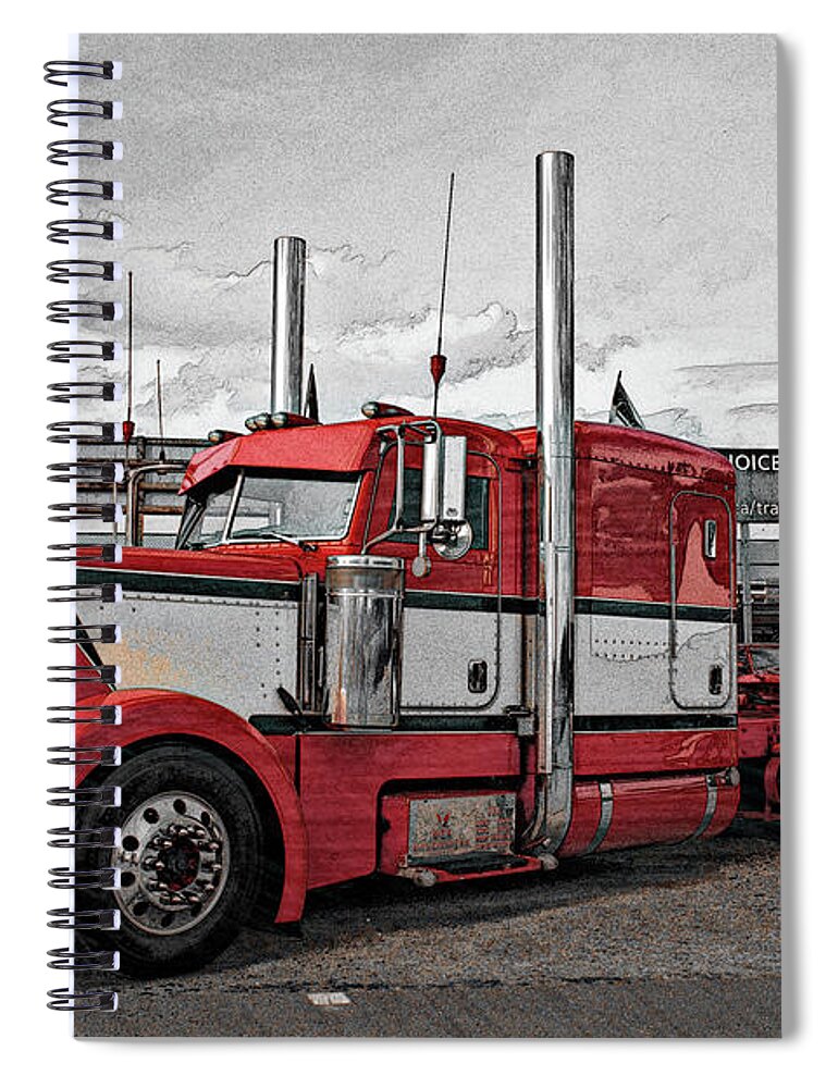 Big Rigs Spiral Notebook featuring the photograph Catr9563-19 by Randy Harris