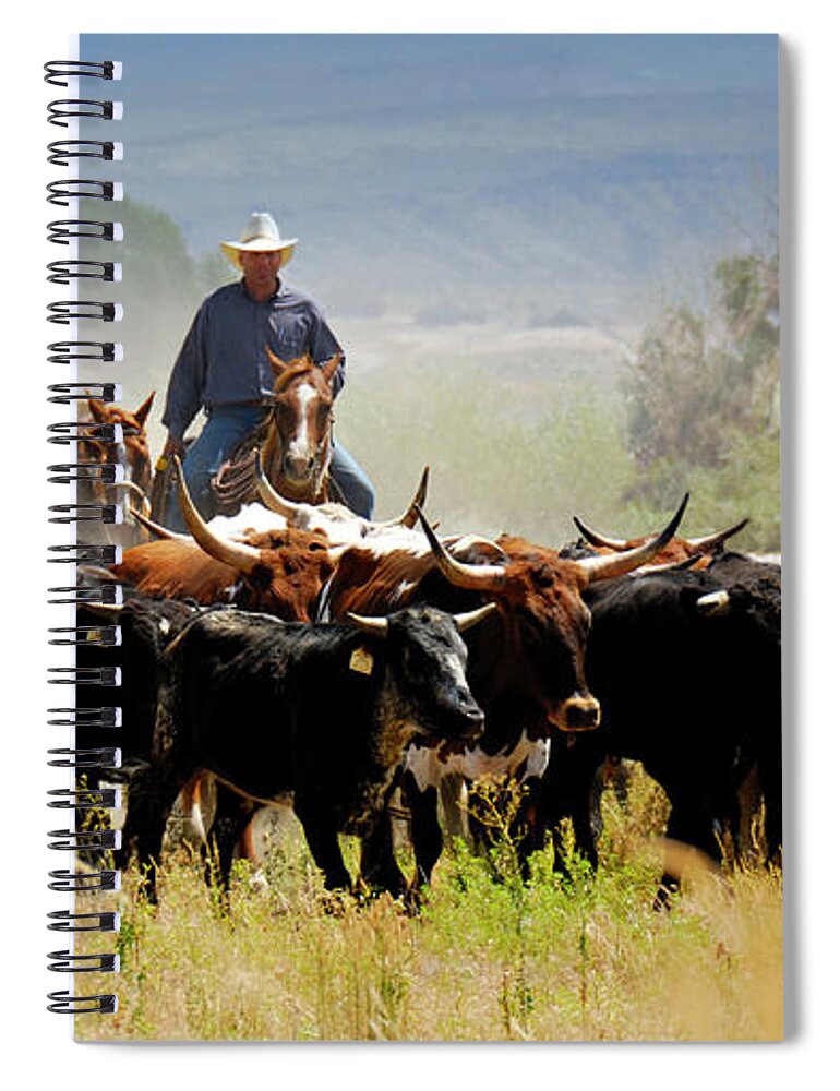 Horse Spiral Notebook featuring the photograph Cattle Drive by Lifejourneys