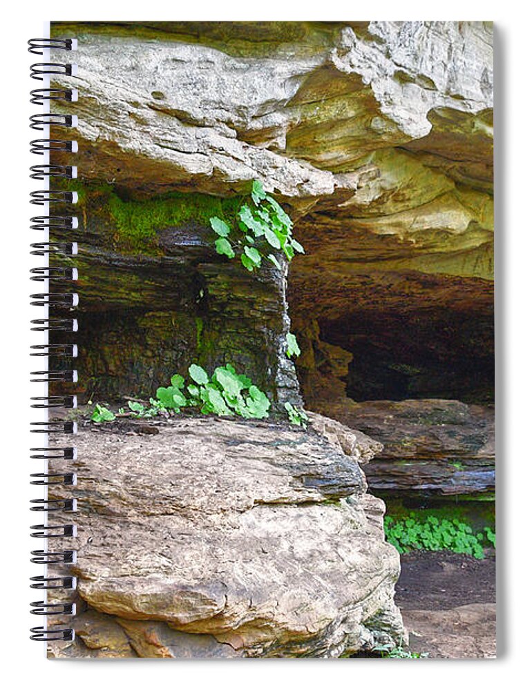 Tennessee Spiral Notebook featuring the photograph Caves In A Cliff by Phil Perkins